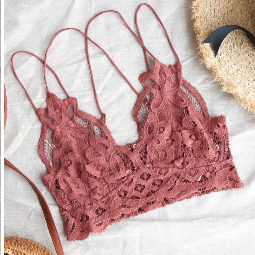 FREE PEOPLE Adella Longline Bralette in Copper Size Large